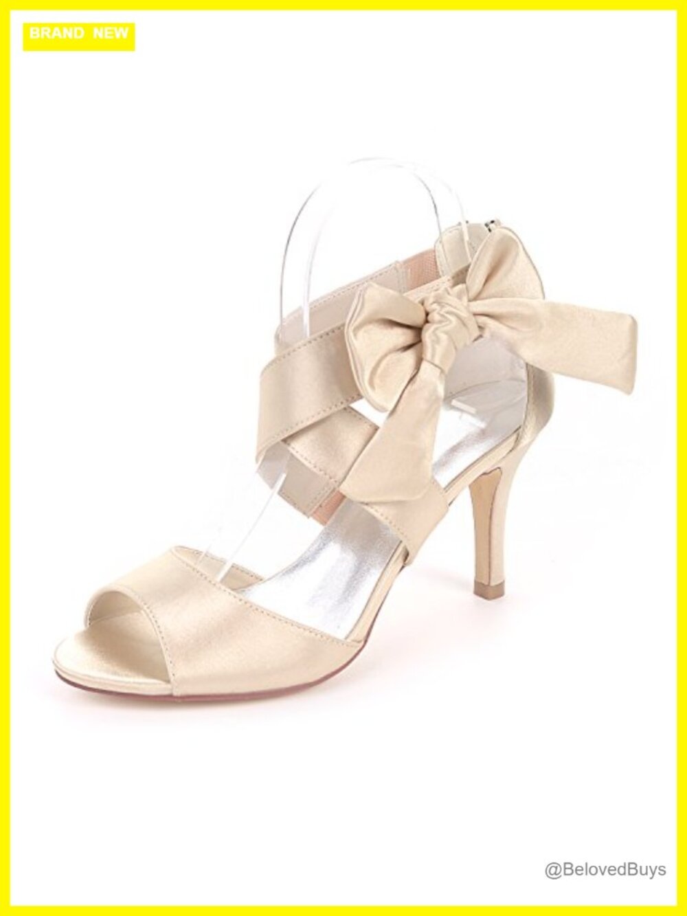 Satin Strappy Heeled Sandals with Bow Knot Ankle Strap